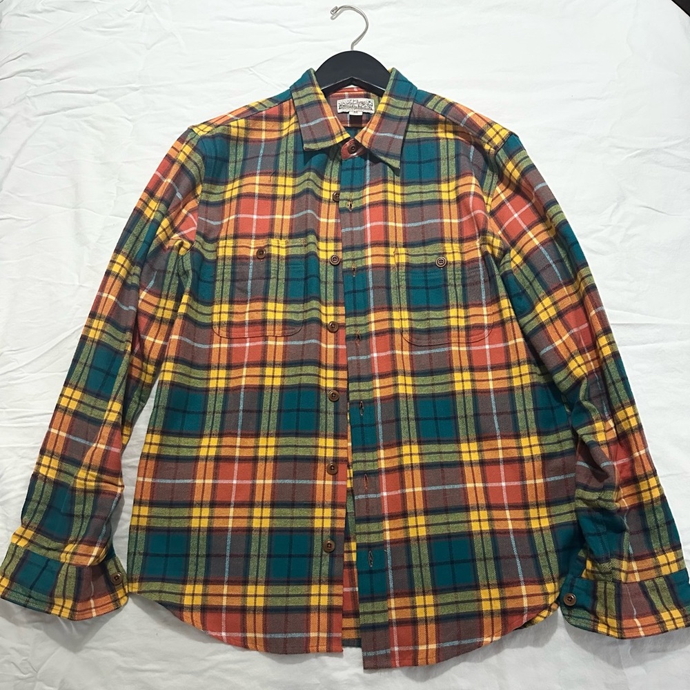 J.Crew Men's Midweight Flannel Workshirt Plaid Multicolor